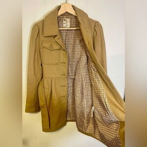 Anthropologie Tulle Wool Pea Coat Button & Belted Waist Closure 
Women’s Size XS